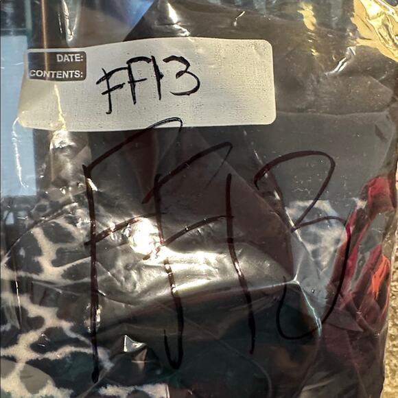 Chico’s Black Label Women's Sz 1 US 8 M Sheer Animal Full Zip Blouse Top Navy - Picture 8 of 8